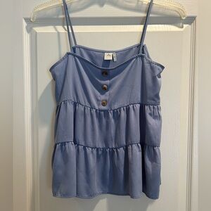 Blue babydoll style tank